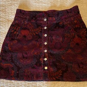 Anthropologie Purple and Orange Mini Skirt